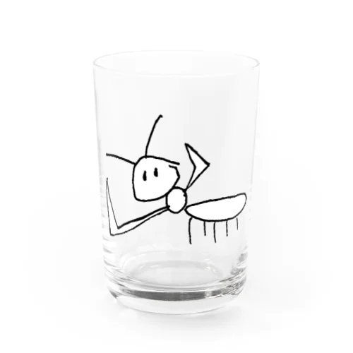 虚勢を張るカマキリ Water Glass