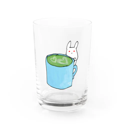 うさぎと抹茶ラテ Water Glass