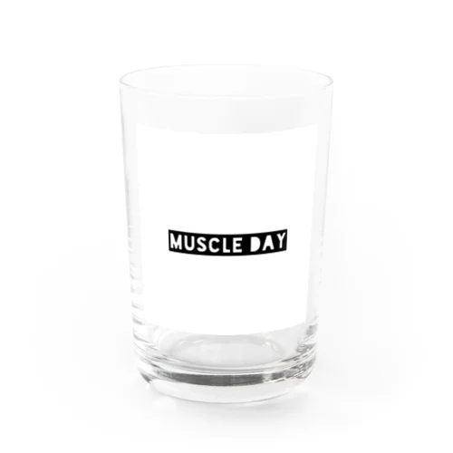 Muscle dayブラックロゴ Water Glass