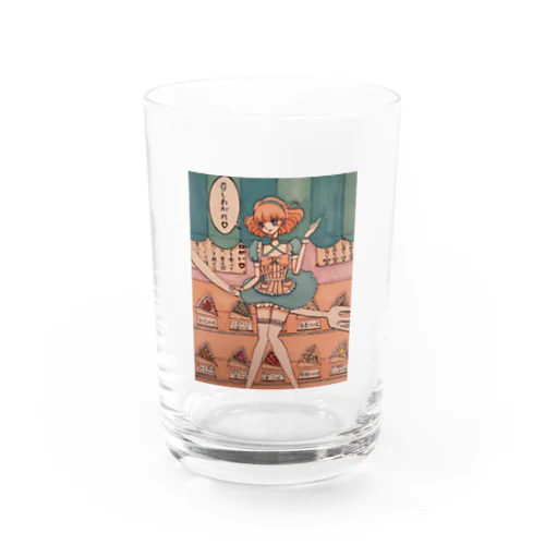 レトロなクレープ屋さんの看板娘 Water Glass