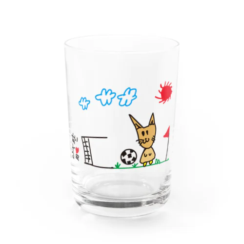 ゆるいねこ　「サッカーねこ」 グラス