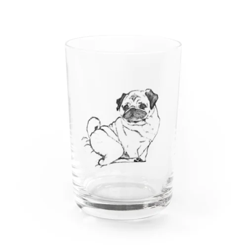 おすわりフォーンパグちゃん　 Water Glass