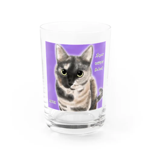 サビ猫 ムギちゃん Water Glass