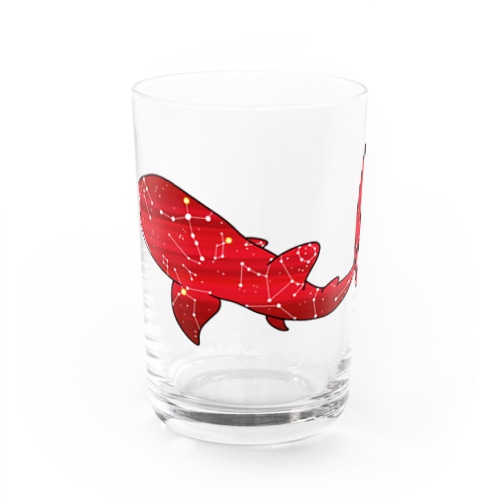 ジンベエザメ 夏の星座 赤 Water Glass