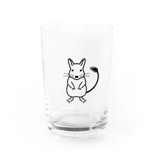 たちあがりデグー（Black line） Water Glass