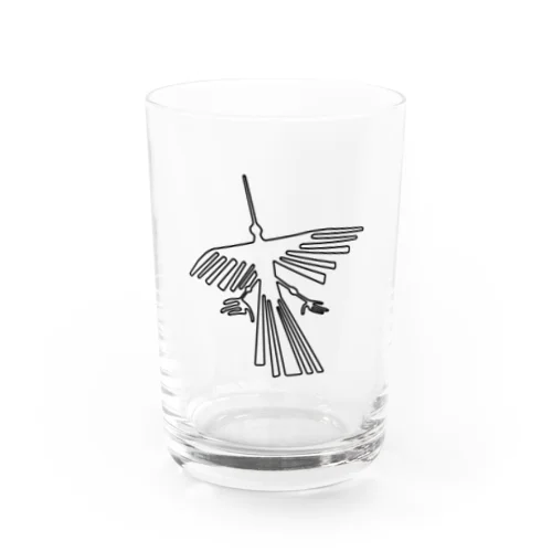 ナスカの地上絵　コンドル（黒） Water Glass