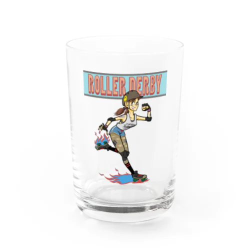 "ROLLER DERBY" Water Glass