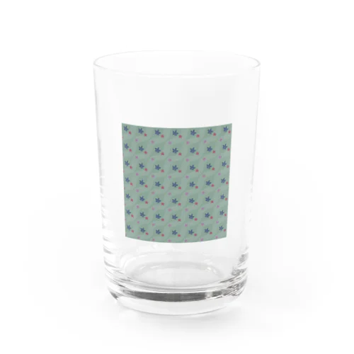 竜田川文様　モスグリーンベース Water Glass