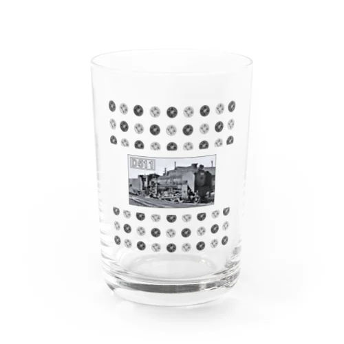 D51形蒸気機関車１号機 ＋動輪のドット （モノクロフォト） Water Glass