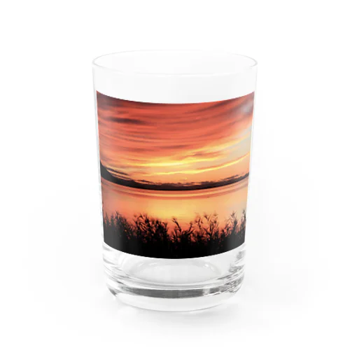 サロマ湖の夕陽。北海道。 Water Glass