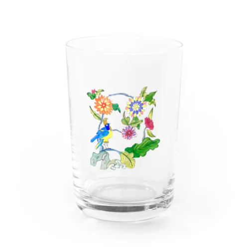 民画・花鳥図 Water Glass