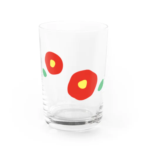 椿（赤ふたつ） Water Glass