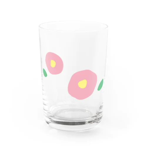 椿（ピンクふたつ） Water Glass