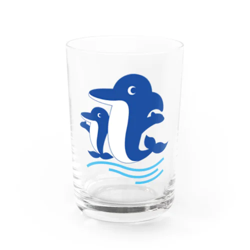 イルカの親子 Water Glass