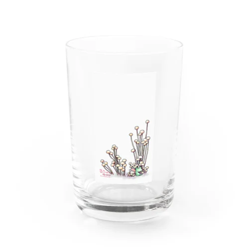 きのこと小人と時々カエル（えのき茸） Water Glass