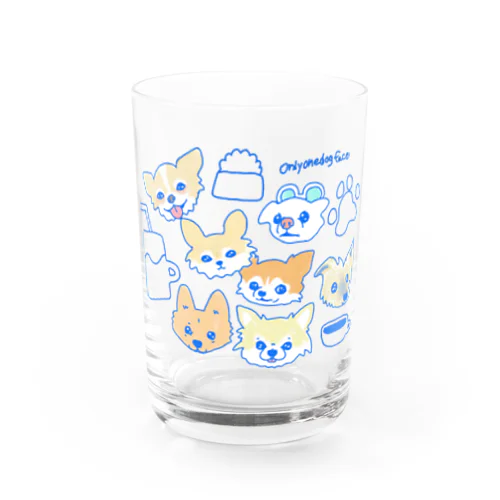 「保護犬カフェ支援」グッズ 犬 大集合 カフェバージョン Water Glass