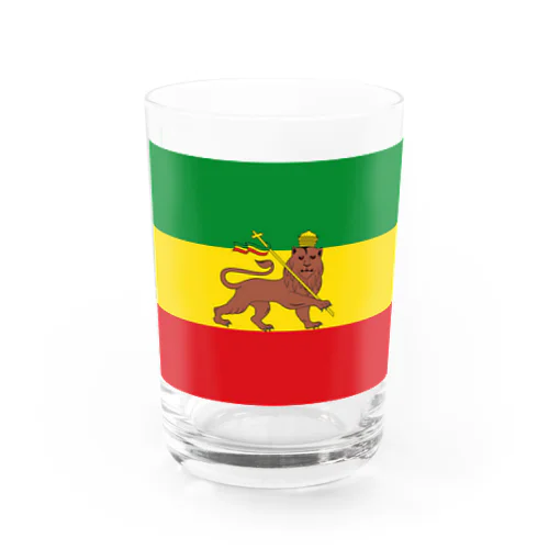 RASTAFARI LION FLAG-エチオピア帝国の国旗- Tシャツ Water Glass