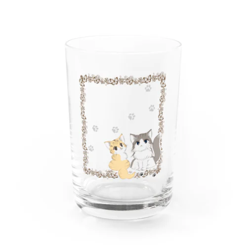 ねこにひき Water Glass