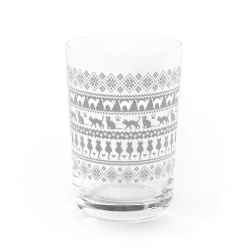 ノルディック柄　猫1 Water Glass