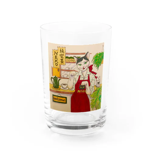 看板美人猫さん❤️ Water Glass