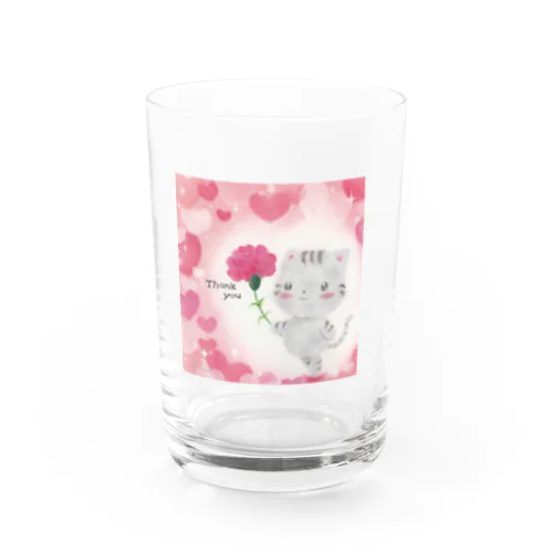 Thank you猫ちゃん Water Glass