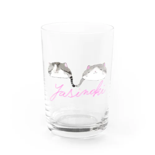 猫グラス　ヤシの木むら夫婦グッズ Water Glass