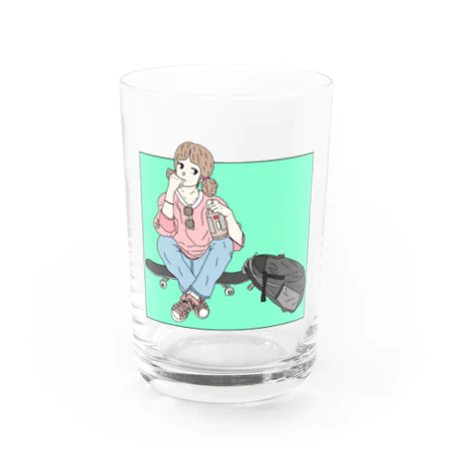 melancholy girl Water Glass