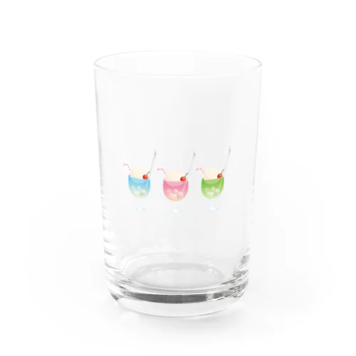 三色クリームソーダ Water Glass