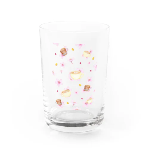 桜咲く＊ふんわりカフェタイム Water Glass