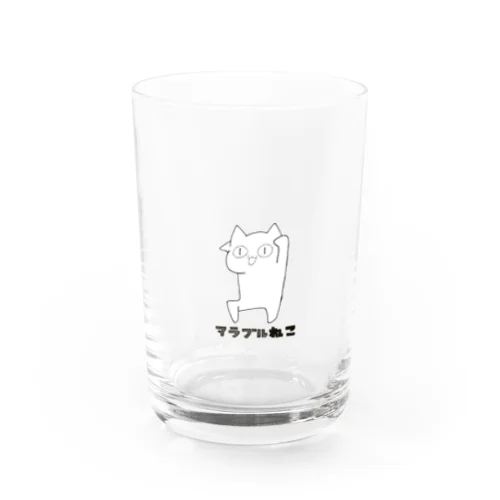 アラブルねこ(戦)ロゴ1 Water Glass