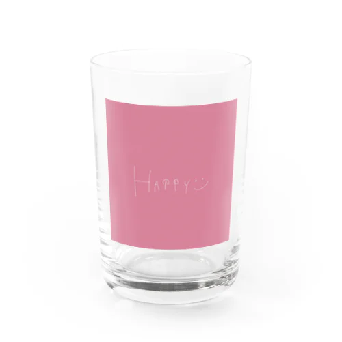 happy ピンク Water Glass