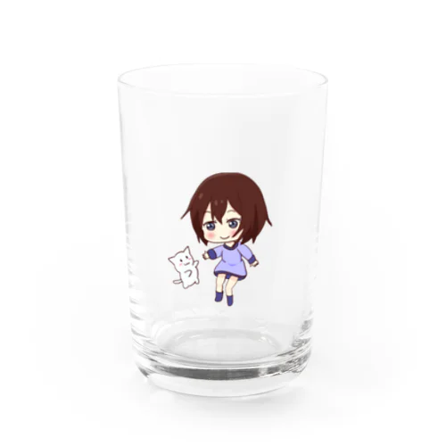 猫のテレちゃんと女の子 Water Glass