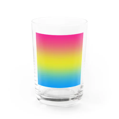 グラデーション　プライドフラッグ　パンセクシュアル Water Glass