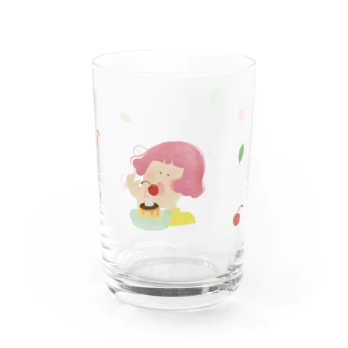 ３時のおやつはプリンアラモード Water Glass