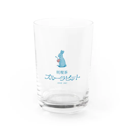 純喫茶ブルーラビット　ロゴ縦型 Water Glass