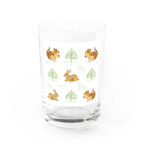 リスとウサギの森 Water Glass