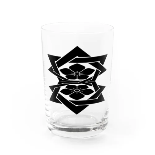 桔梗紋 黒 Water Glass