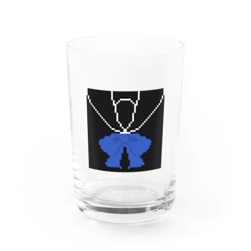 ドット絵セーラー服(黒青) Water Glass