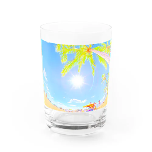ハワイワイキキビーチ（イラスト） Water Glass