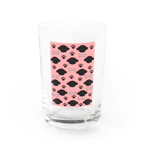 黒いラブラドール　シルエット Water Glass