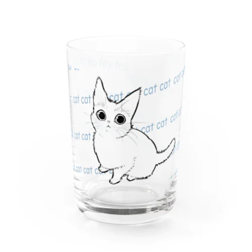 猫のしろしろコップ Water Glass