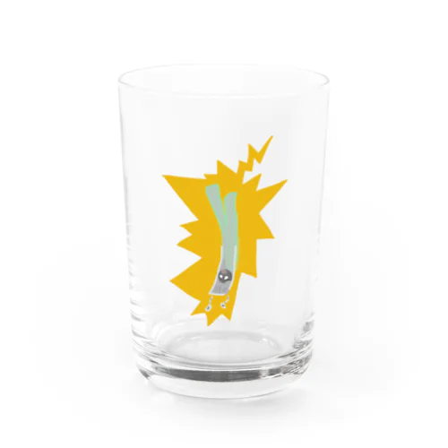 カミナリに打たれたネギヘッドくん Water Glass