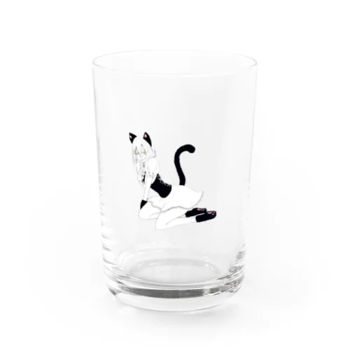 メイド猫娘　モノクロ Water Glass