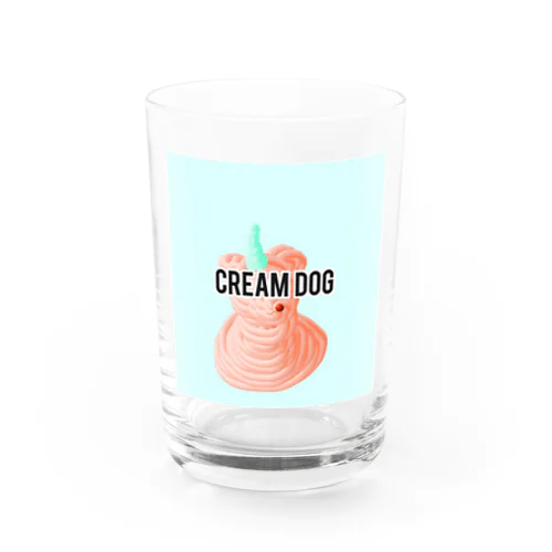 CREAM DOG Water Glass