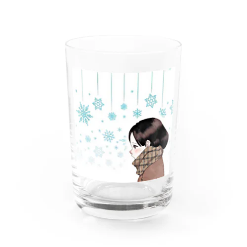 四季 冬女の子 Water Glass