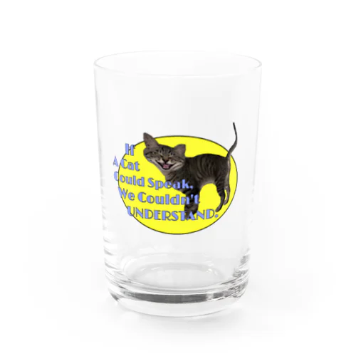 猫とは喋らなくても仲良しTシャツ Water Glass