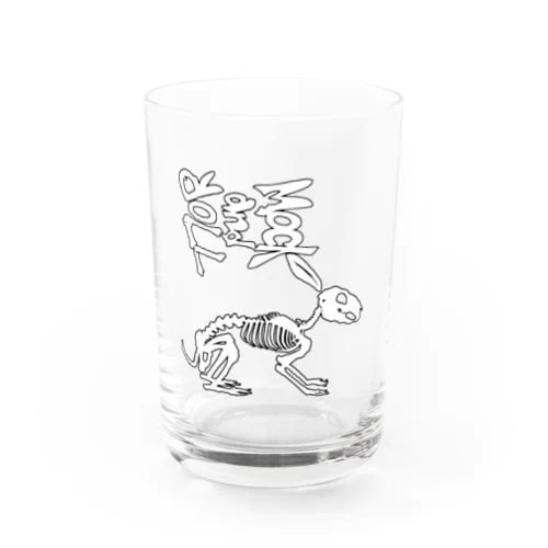 うさぎの骨まで愛してる Mock and Rollロゴ Water Glass