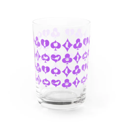 トランプ柄　パープル Water Glass