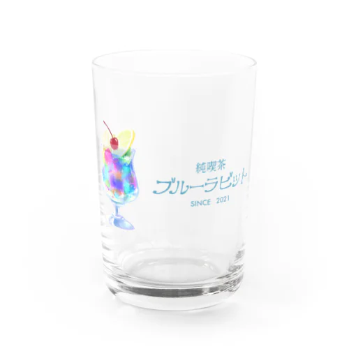 純喫茶ブルーラビット　ゼリーポンチ&店名ロゴ Water Glass