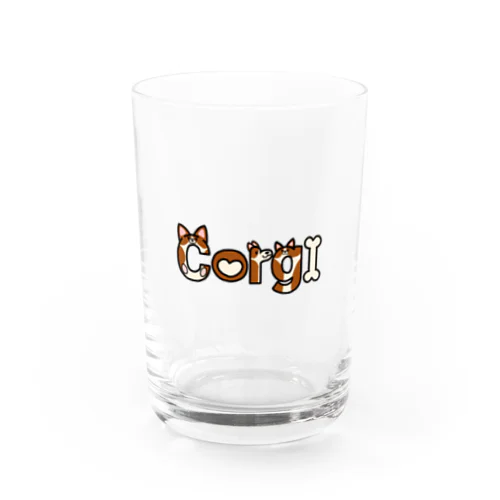 コーギー文字 Water Glass